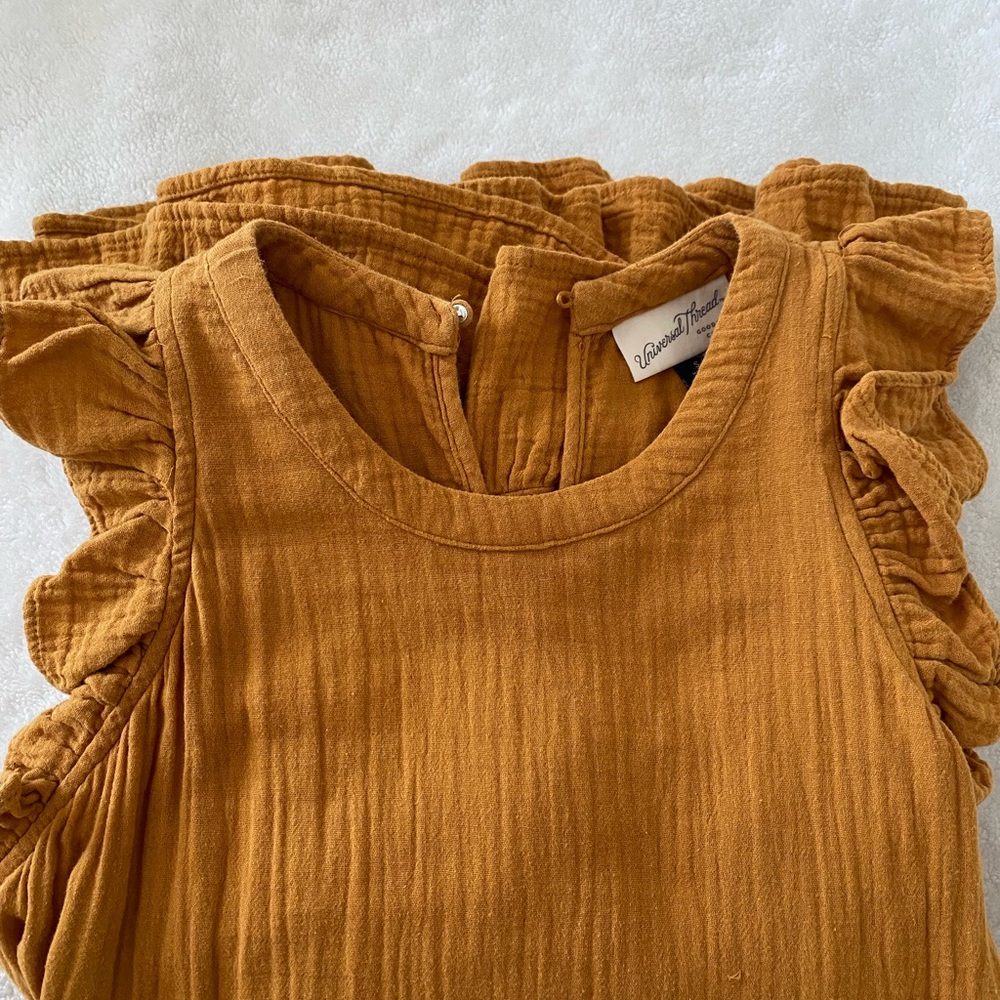 Universal Thread Gauze Yellow Sleeveless Maxi Sundress - Picture 7 of 8
